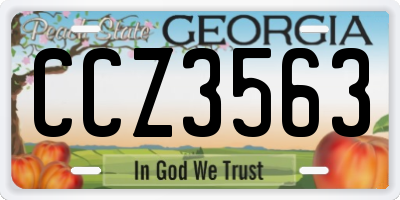 GA license plate CCZ3563