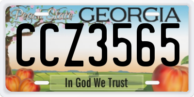 GA license plate CCZ3565