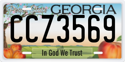 GA license plate CCZ3569