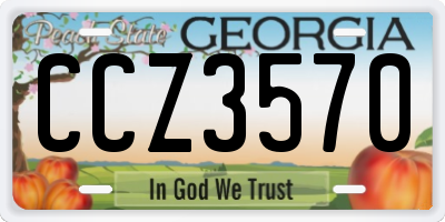 GA license plate CCZ3570