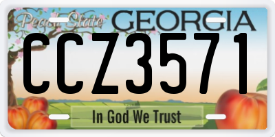GA license plate CCZ3571