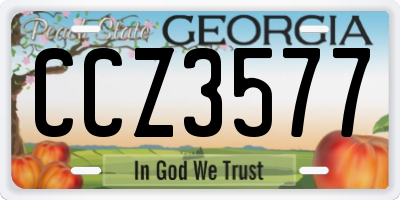 GA license plate CCZ3577