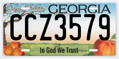 GA license plate CCZ3579