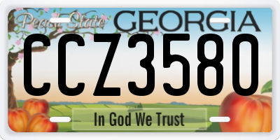 GA license plate CCZ3580