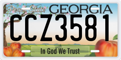 GA license plate CCZ3581