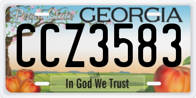 GA license plate CCZ3583