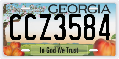 GA license plate CCZ3584