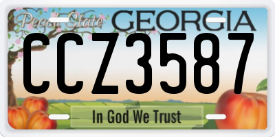 GA license plate CCZ3587