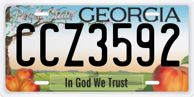 GA license plate CCZ3592