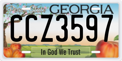 GA license plate CCZ3597
