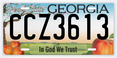 GA license plate CCZ3613