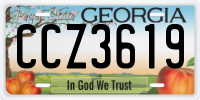 GA license plate CCZ3619