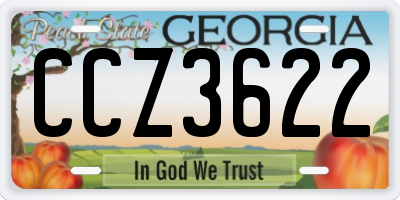 GA license plate CCZ3622