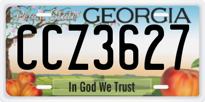 GA license plate CCZ3627