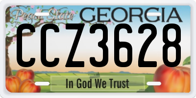 GA license plate CCZ3628