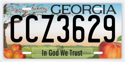 GA license plate CCZ3629
