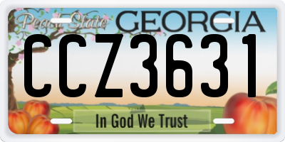 GA license plate CCZ3631