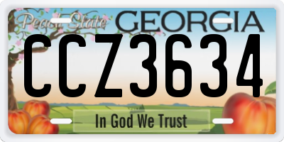 GA license plate CCZ3634