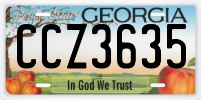 GA license plate CCZ3635
