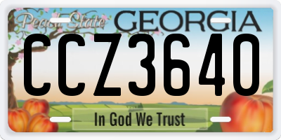GA license plate CCZ3640