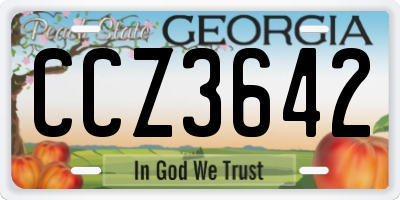 GA license plate CCZ3642