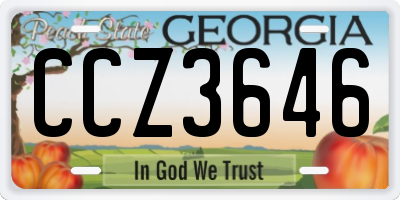 GA license plate CCZ3646