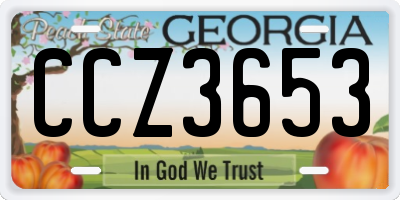 GA license plate CCZ3653