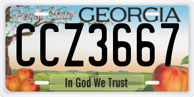 GA license plate CCZ3667