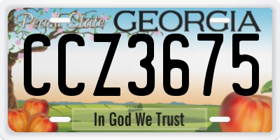 GA license plate CCZ3675