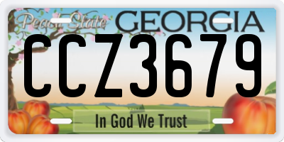 GA license plate CCZ3679