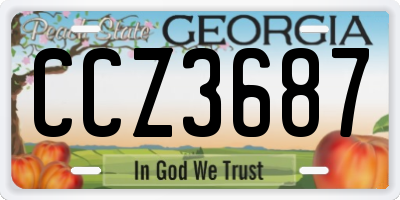 GA license plate CCZ3687