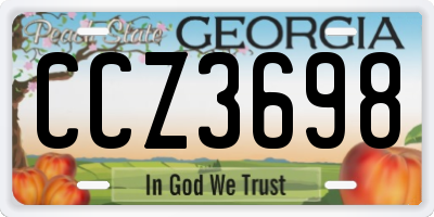 GA license plate CCZ3698