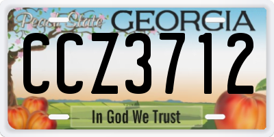 GA license plate CCZ3712