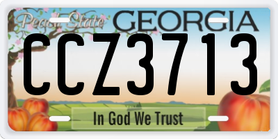GA license plate CCZ3713