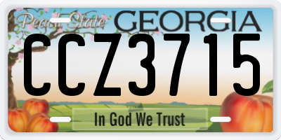 GA license plate CCZ3715