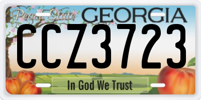 GA license plate CCZ3723