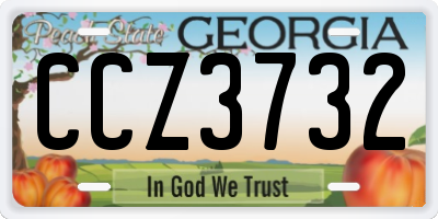 GA license plate CCZ3732