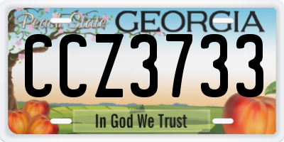 GA license plate CCZ3733