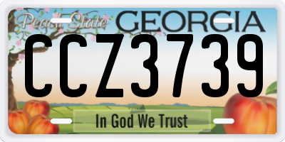 GA license plate CCZ3739