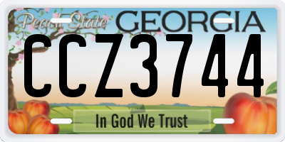 GA license plate CCZ3744