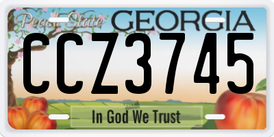 GA license plate CCZ3745