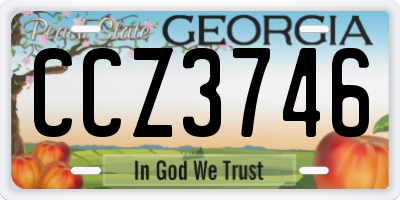GA license plate CCZ3746