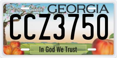 GA license plate CCZ3750