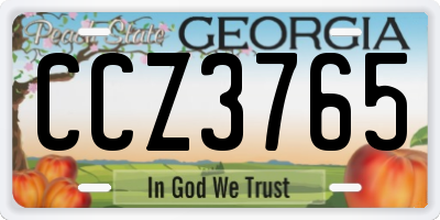 GA license plate CCZ3765