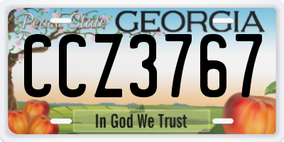 GA license plate CCZ3767