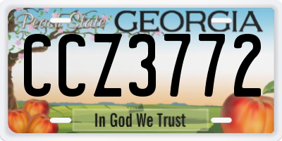 GA license plate CCZ3772