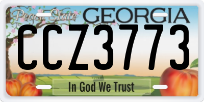 GA license plate CCZ3773