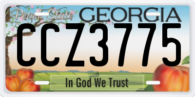 GA license plate CCZ3775