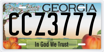 GA license plate CCZ3777