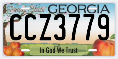 GA license plate CCZ3779